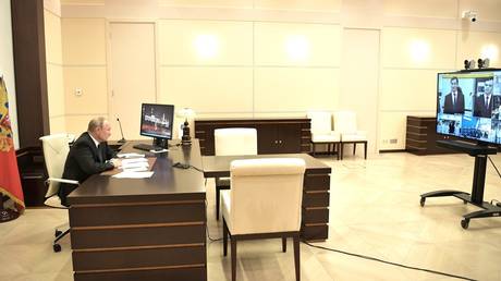 Watch Putin giving updates on Covid-19 pandemic ahead of video conference with top officials