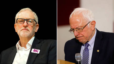 FILE PHOTO: (L) Jeremy Corbyn © Getty Images / Christopher Furlong; (R) Bernie Sanders © Getty Images / Bill Pugliano