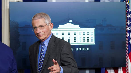 Dr. Anthony Fauci at daily coronavirus task force briefing at the White House in Washington