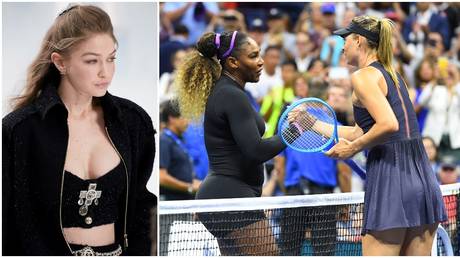 Model Gigi Hadid (L) will take part in the tournament alongside Williams and Sharapova (R). © Getty Images / USA TODAY Sports