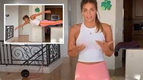 Hot work: Bellator starlet Valerie Loureda works up a sweat as she shadowboxes on her Miami balcony (VIDEO)