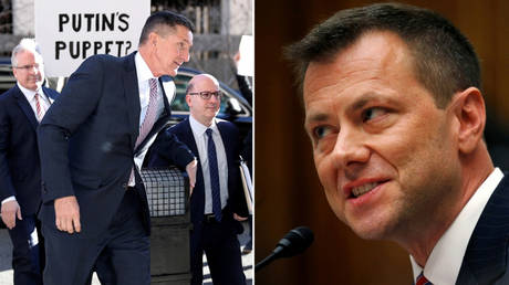 Evidence shows agent Peter Strzok (file photo, right) ordered FBI case against Gen. Michael Flynn (left, file photo) kept open. © Reuters / Jonathan Ernst; Reuters / Leah Millis