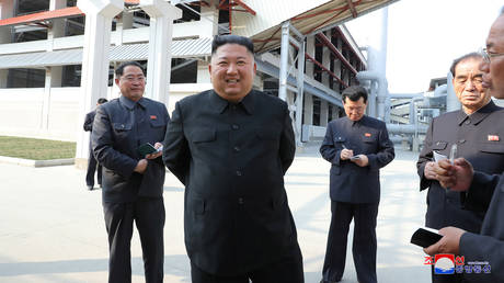 FILE PHOTO: North Korean leader Kim Jong-un attends the completion of a fertilizer plant north of the capital, Pyongyang, on May 2, 2020.