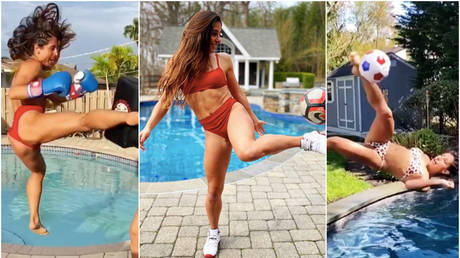 Poolside kung fu, punches & kicks - Meet pro footballer & part-time fighter Danielle Schulmann (PHOTOS)