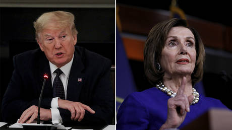 (L) Donald Trump © Reuters / Leah Millis; (R) U.S. Speaker of the House Nancy Pelosi © Reuters / Tom Brenner