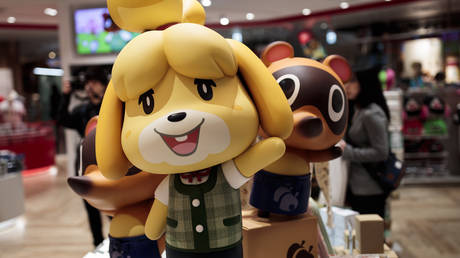 FILE PHOTO. Characters from the Animal Crossing series of video games as they are displayed at a Nintendo store in Tokyo.