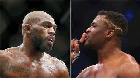 Jon Jones (left); Francis Ngannou (right) © Reuters