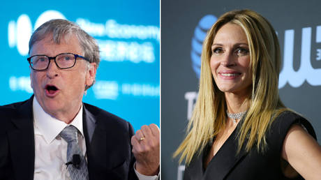 Bill Gates and Julia Roberts © Reuters / Jason Lee and Danny Moloshok