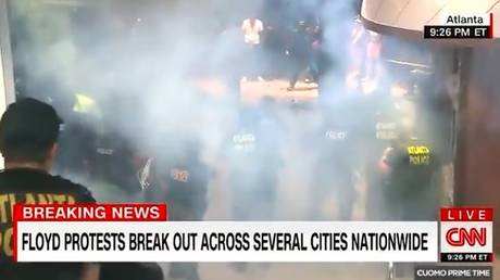 A 'firecracker' or a 'flashbang' was thrown into the CNN Center in Atlanta © CNN