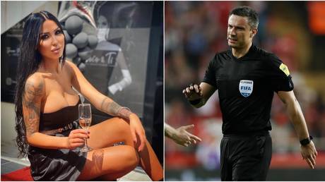 The glamorous Tijana Maksimovic (L) is allegedly behind the prostitution ring. Referee Slavko Vincic (R) was arrested but later released. © Instagram @ticamaksimovic / Reuters