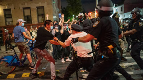 Protests against the death of George Floyd, in the Brooklyn borough of New York City, US, on May 30, 2020.