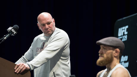 UFC boss Dana White and fighter Conor McGregor. © Zuffa LLC via Getty Images