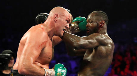 Tyson Fury and Deontay Wilder in Las Vegas in February. © Reuters