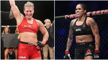PFL lightweight champion Kayla Harrison and two-weight UFC queen Amanda Nunes. © PFL / USA Today Sports