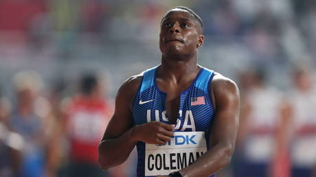 US world 100m champion Christian Coleman. © Reuters