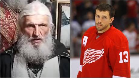 Rebel priest Sergius and former NHL star Pavel Datsyuk © YouTube / ДВИЖЕНИЕ ЦАРСКИЙ КРЕСТ | Reuters