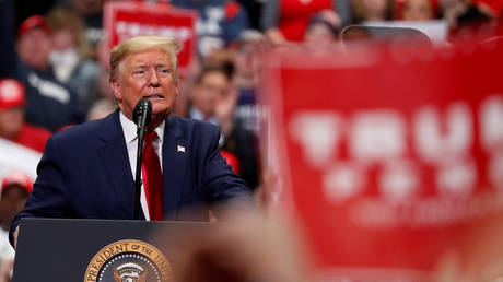 Donald Trump speaks at a campaign rally in Charlotte, North Carolina