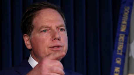Geoffrey Berman speaks during a news conference in New York
