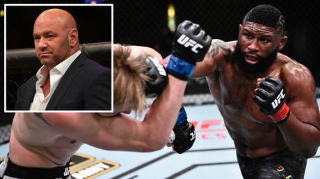 Curtis Blaydes won the UFC Vegas 3 main event, but UFC president Dana White (inset) wasn't impressed