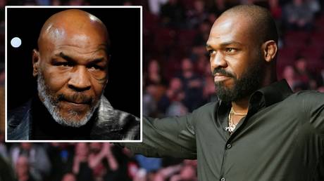 UFC champion Jon "Bones" Jones and (inset) boxing legend "Iron" Mike Tyson