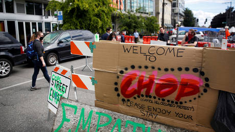 The Capitol Hill Occupied Protest near the Seattle Police Department's East Precinct in Seattle, Washington