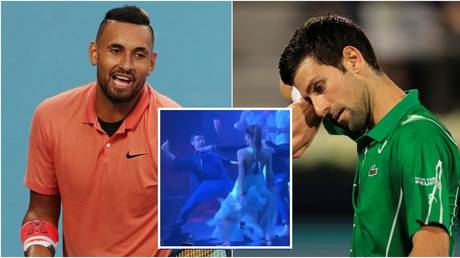 Nick Kyrgios and Novak Djokovic. © Reuters / Screenshot Twitter