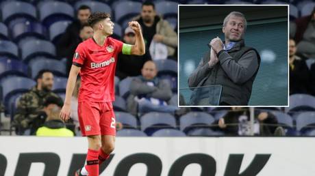 Bayer Leverkusen star Kai Havertz and Chelsea owner Roman Abramovich. © Reuters / Action Images
