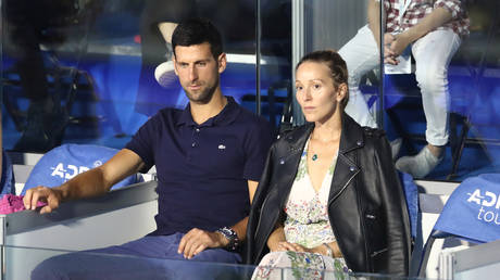 Novak Djokovic and wife Jelena. © Reuters