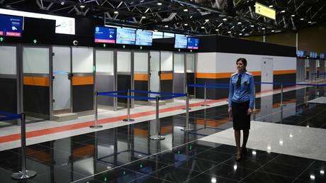 FILE PHOTO: Moscow Sheremetyevo airport passport control zone.