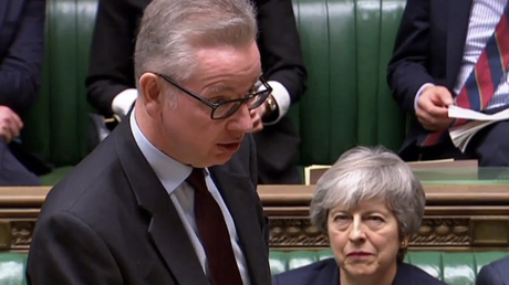 Former British Prime Minister Theresa May and Cabinet Office Minister Michael Gove © AFP / HO / PRU
