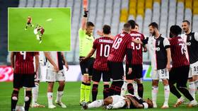 'He's forgotten how to play football': Fans react to Rebic horror kung-fu challenge as he sees red in Juventus-AC Milan (VIDEO)