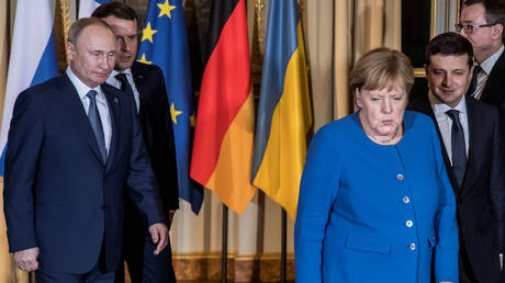 The summit on the conflict in Ukraine at the Elysee Palace in Paris, France, December 9, 2019. © Reuters / Christophe Petit Tesson / Pool