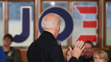 Democratic presidential candidate, former Vice President Joe Biden speaks during a campaign stop at Tipton High School on December 28, 2019 in Tipton, Iowa