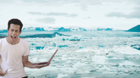 Composite image: man screaming: © Andrea Piacquadio from Pexels, Iceland: © Jaymantri /Pexels