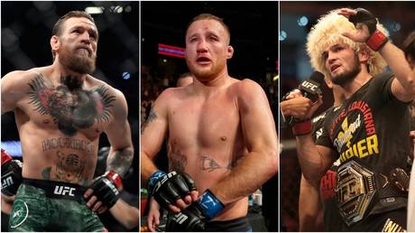 UFC trio Conor McGregor, Justin Gaethje and Khabib Nurmagomedov. © Getty Images / USA Today Sports