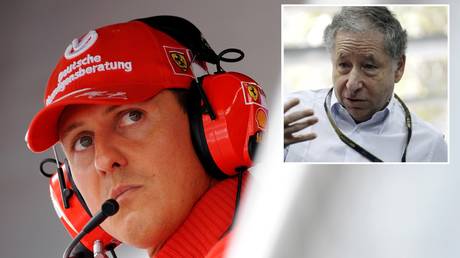 F1 legend Michael Schumacher pictured in 2008, and friend and former Ferrari boss Jean Todt. © Reuters