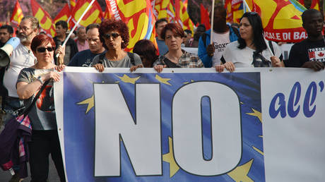 FILE PHOTO: Protest against EU in Rome