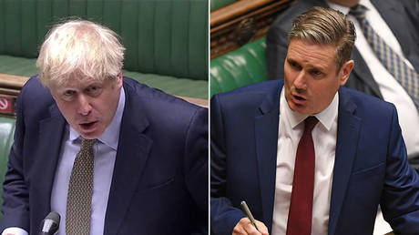 (L) Britain's Prime Minister Boris Johnson. © Parliament TV / Reuters TV; (R) Labour Party leader Keir Starmer. © Reuters / UK Parliament / Jessica Taylor