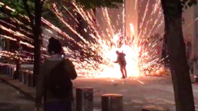 WATCH: Firework explodes in protester’s FACE as Portland riot continues into early hours