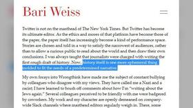 New York Times Has Double Standards Serves Woke Mob Bari Weiss Shocking Resignation Letter Only States The Obvious Rt Op Ed