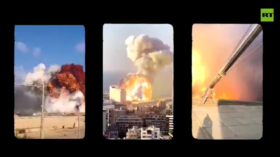 WATCH enormous Beirut blast from 15 synchronized camera angles as mystery surrounding its cause persists