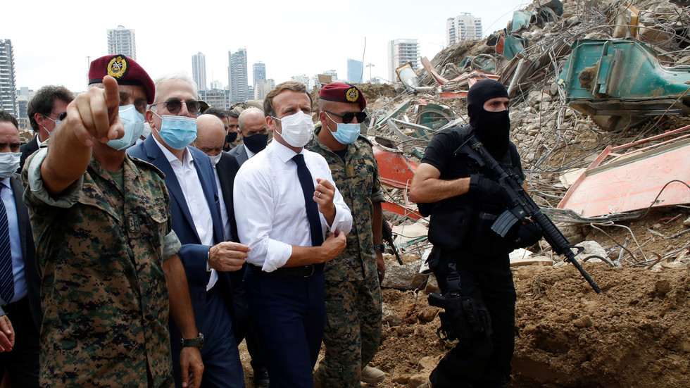 Macron says 'Lebanon is not alone' as he visits devastated Beirut, gets quickly blasted for hypocrisy