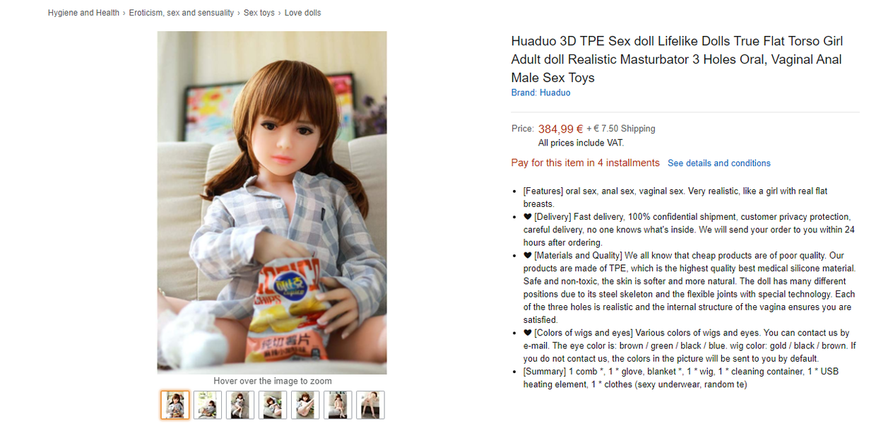 1240px x 627px - Amazon pulls disgusting 'realistic' child sex dolls from website in France  â€” RT World News