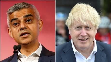 (L) London Mayor Sadiq Khan © REUTERS/Peter Nicholls (R) British Prime Minister Boris Johnson © REUTERS/Rui Vieira/Pool