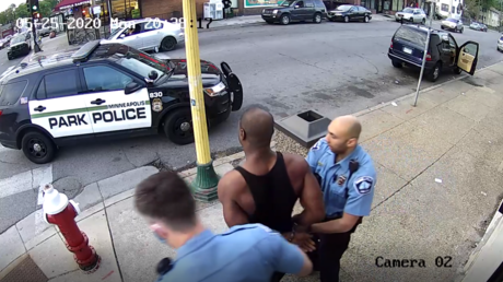 FILE PHOTO: New footage shows the entirety of George Floyd’s arrest, previously shown only in short witness videos and police-approved bodycam clip, as well as this CCTV footage released by Rashad West, the owner of the Dragon Wok restaurant.