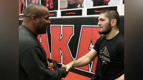 UFC heavyweight Daniel Cormier and teammate Khabib Nurmagomedov. © Instagram @khabib_nurmagomedov