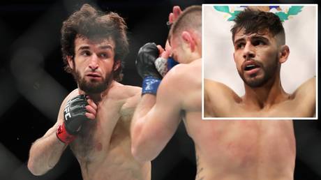 Canceled matchup: Zabit Magomedsharipov and (inset) Yair Rodriguez