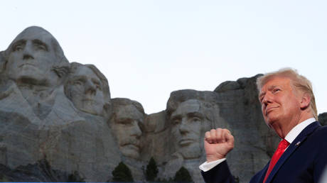 Donald Trump at Mount Rushmore in Keystone, South Dakota, US, July 3, 2020.