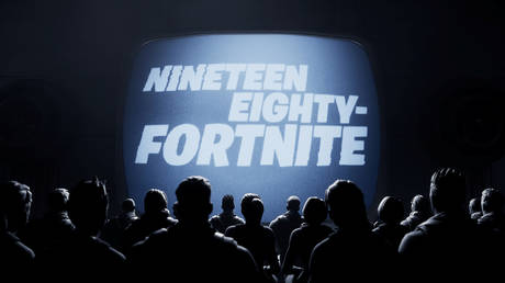 A scene from the 'Nineteen Eighty-Fortnite' short released by Epic Games, creator of Fortnite.