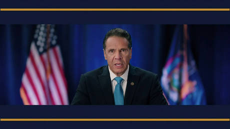 New York Governor Andrew Cuomo speaks by video feed from New York on the first night of the virtual 2020 Democratic National Convention, August 17, 2020. 2020